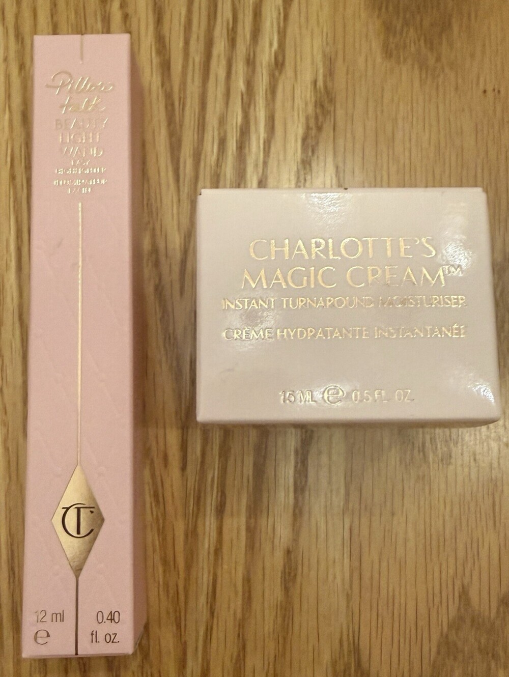 Charlotte Tilbury Pillow Talk Beauty Light Wand & Magic Cream 15ml Set NIB